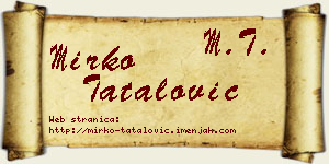 Mirko Tatalović vizit kartica